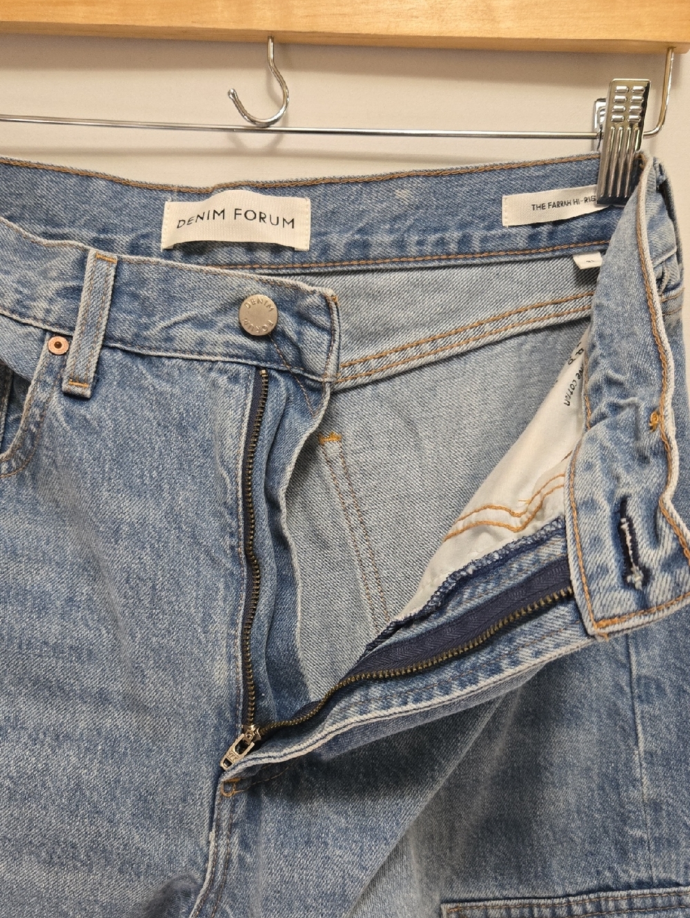 Aritzia Denim Forum Farrah‎ Hi Rise Wide Leg Cargo Jeans Size 31 - Picture 11 of 16